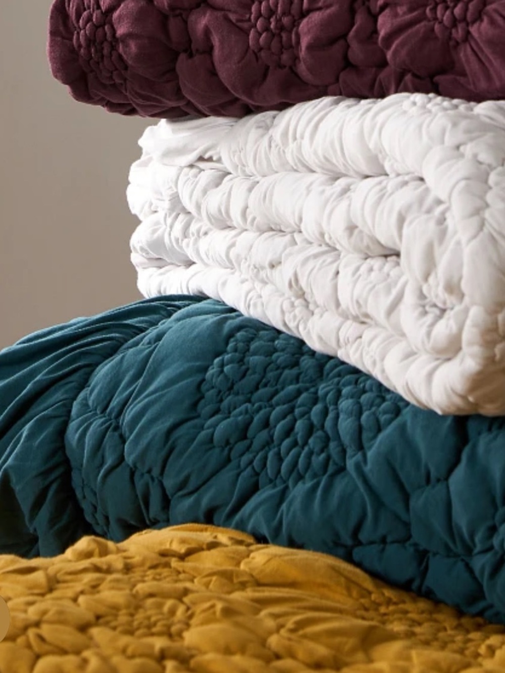 Anthropologie Dahlia Quilted Jersey Quilt